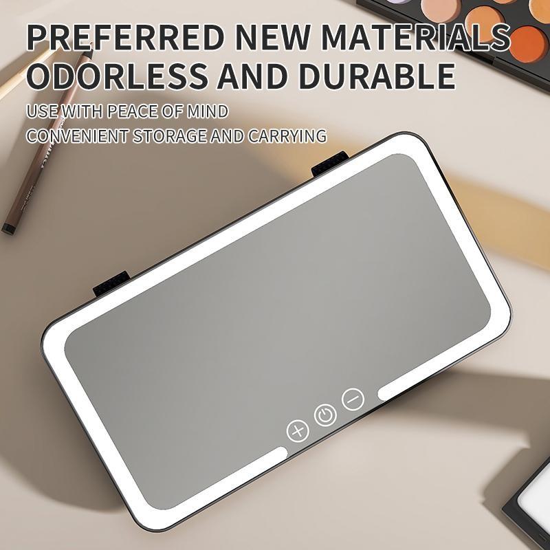 Car Sun Visor Makeup Mirror with 3 LED Lights, Rechargeable Touch-Control Dimmable, Travel Vanity Mirror, Great Gift for Friends