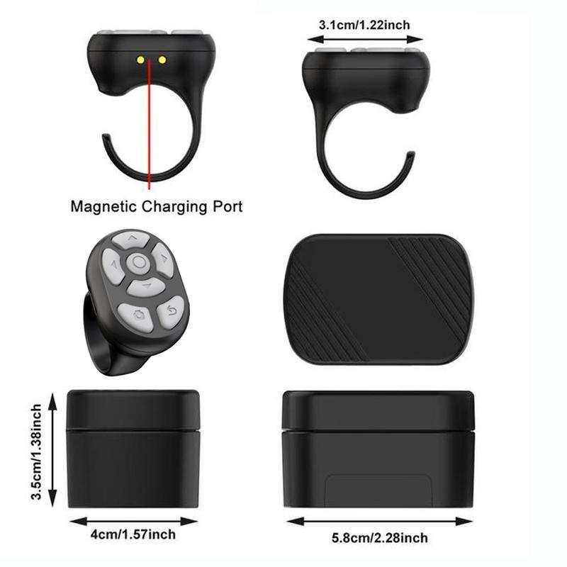 1PC Wireless Bluetooth Ring Remote Control Fingertip Selfie Video Controller Selfie Accessories For TikTok Page Turner Browsing For iOS Android