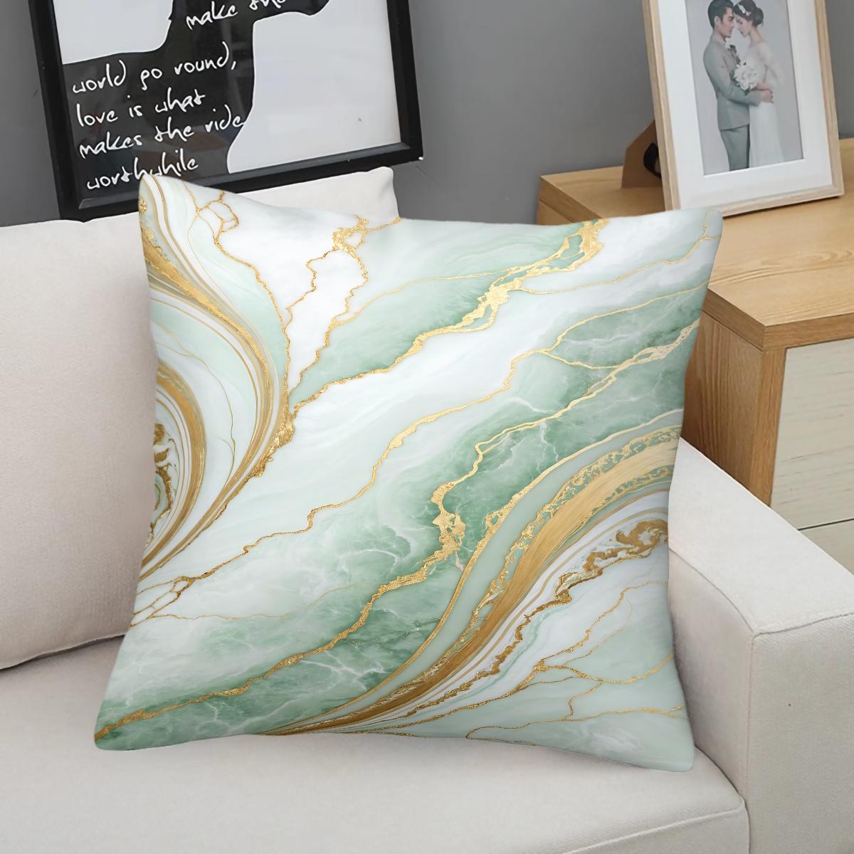 Marble Print Throw Pillow, Modern Luxury Decorative Pillow, Soft Square Cushion with Zipper Closure, Ideal for Sofa, Living Room and Bedroom Decor, Perfect Gift for Fluid Art Enthusiasts