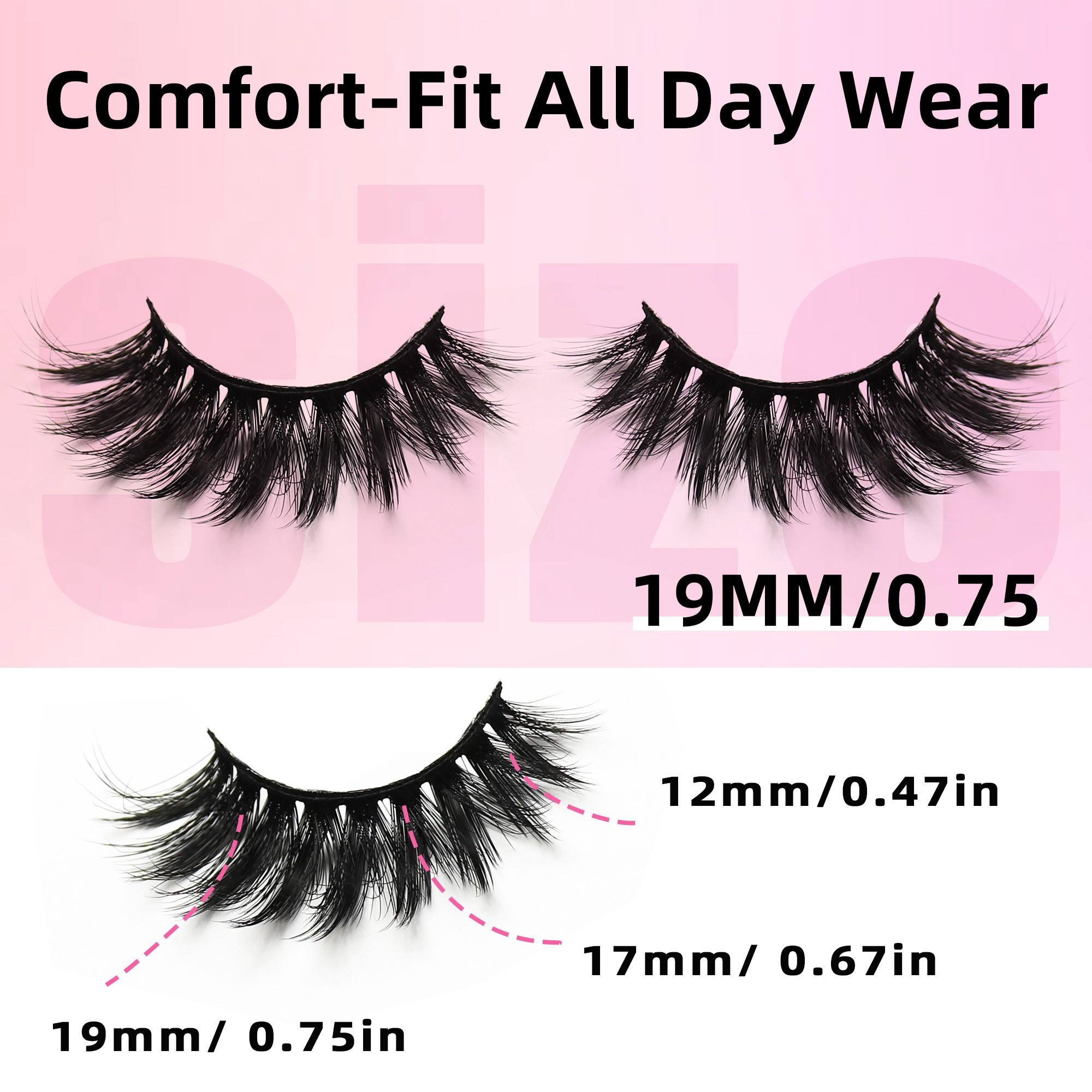 Btllssh Gift Box Ultra-Long Barbie Style Thick False Eyelashes 19mm, Thin Exaggerated CC Curl, Non-Toxic Solid Makeup Extension