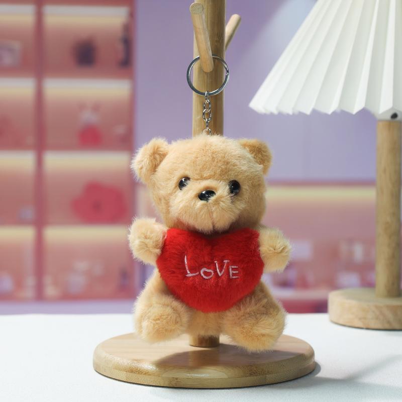 1PC Valentine's Day Special: Adorable Mini Teddy Bear Set Soft Adorable Stuffed with 'LOVE' Heart – Sweet Present for Your Loved One