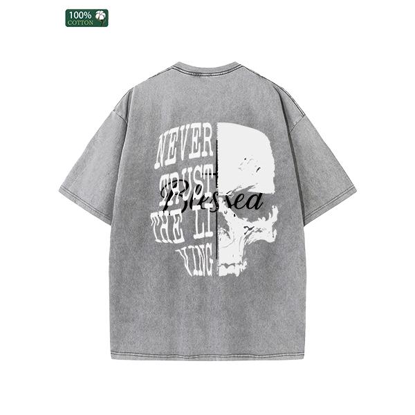 All-Season Men's Tshirts, Printed Men's Fashion, High-quality Heavy Washed Tee, Round Neck Loose Large Size Men's Short Sleeves Graphic Top.