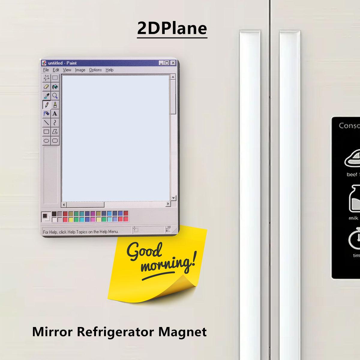 1PC Creative Window Mirror Fridge Magnet, Home Decor, Retro 90s Computer Interface Design, Perfect for Living Room Bedroom Study, Great Holiday Gift, Refrigerator Decorating Magnet