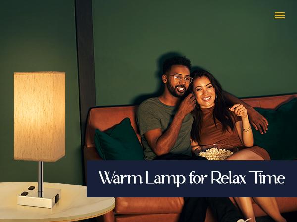 Touch Control Bedside Lamp - 3 Way Dimmable with USB C+A Charging, AC Outlets & LED Bulb Included nightstand lamp lamps Lighting Home Modern room stuff Bedroom Decorative