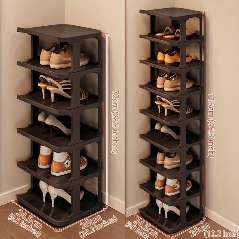 👟 Slim Tall Multifunctional Shoe Rack Shoe Holder for Entryway for Tight Spaces｜9-Tier Stackable Entryway Shoe Storage Organizer for Closet, Corner, Front Door