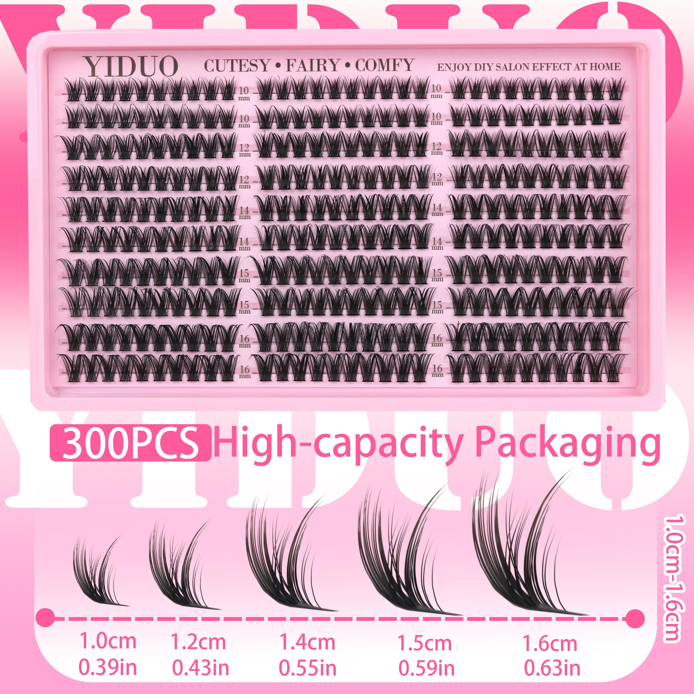 YIDUO Lash Cluster Kit, Wispy, Diy Eyelashes Kit, DIY Eyelash Extension Kit, 10-16mm Lash Extension Kit, 300 pcs, C-Curl Lash Clusters, with Lash Bond and Seal, Lash Remover, Lash Tweezers for DIY Application YIDUO Lash Cluster Kit, Wispy, Diy Eyelashes Kit, DIY Eyelash Extension Kit, 10-16mm Lash Extension Kit, 300 pcs, C-Curl Lash Clusters, with Lash Bond and Seal, Lash Remover, Lash Tweezers for DIY Application