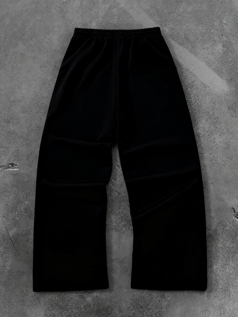Men's Black "Graffiti Street Art" Star Graphic Wide-Leg Sweatpants - Trending #UrbanStreetStyle, Hot-Selling Fashion Bottoms for Daily/Cool Looks, Must-Have in Men's Apparel with Street Art Aesthetic & Relaxed Silhouette