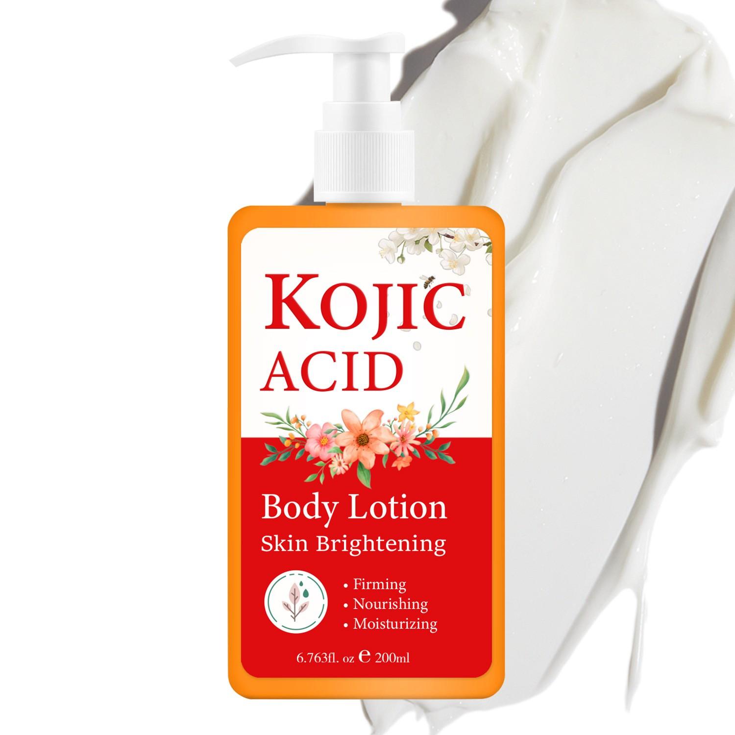 Kojic Acid Body Brightening Lotion, Improves Dull Skin, Even Tone, Tightens Loose Skin, Deep Moisturizing, Smooth Texture, 200ML