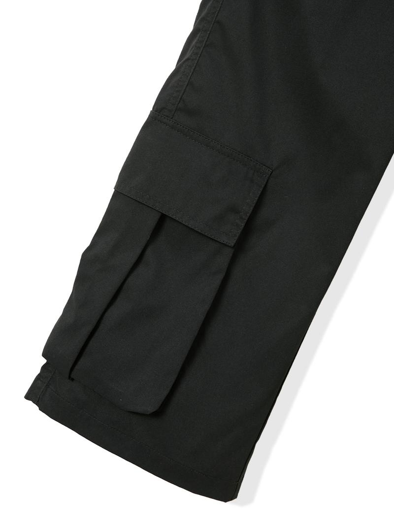 Men's Solid Pocket Drawstring Cargo Pants, Loose Street Straight Leg Trousers, Mens Clothing, Summer Pants, Men's Bottoms for Daily Wear