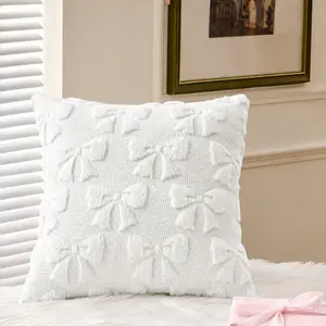 🎀 Viral Pink Bow Pillow Cover | Soft Plush Aesthetic Cushion Case for Cozy Room Decor, Cute Bowknot Throw Pillow for Sofa Bed, Trendy Home Decor Accent 2026