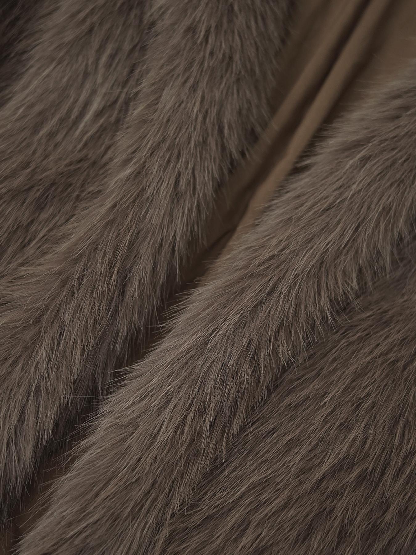 Women's Casual Fashion Hooded Faux Fur Fitted Coat, Thick Woven Fabric Outerwear, Warm Short Winter Jacket, New Arrival