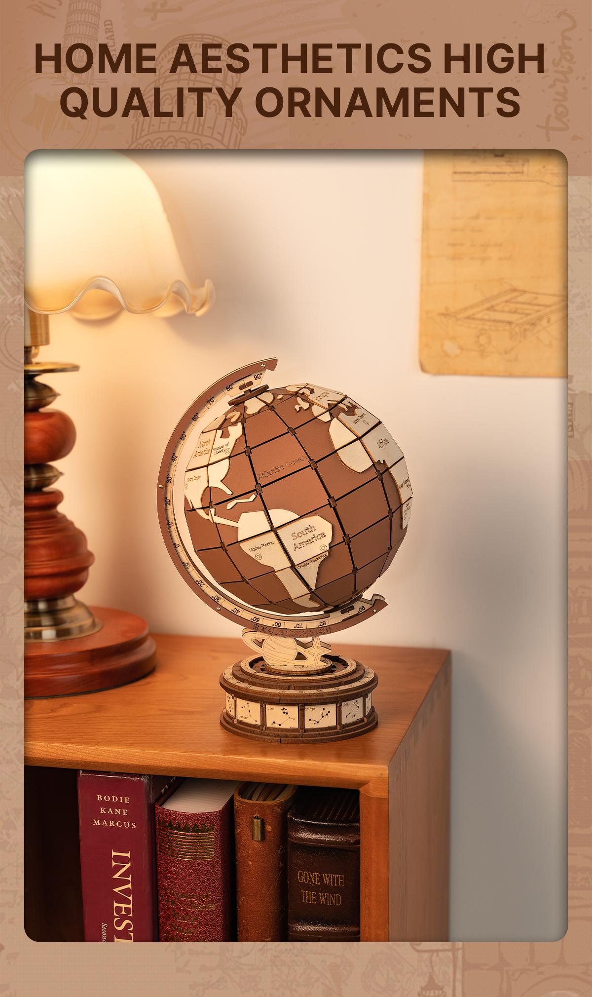 Rolife Global Wonders 3D Wooden Puzzle TGM01 ROBOTIME 3D Wooden Puzzle for Adults Global Wonders DIY Model Kit to Build Wooden Craft Kits for Teens Educational Brain Teaser Assembly Toy Unique Gift