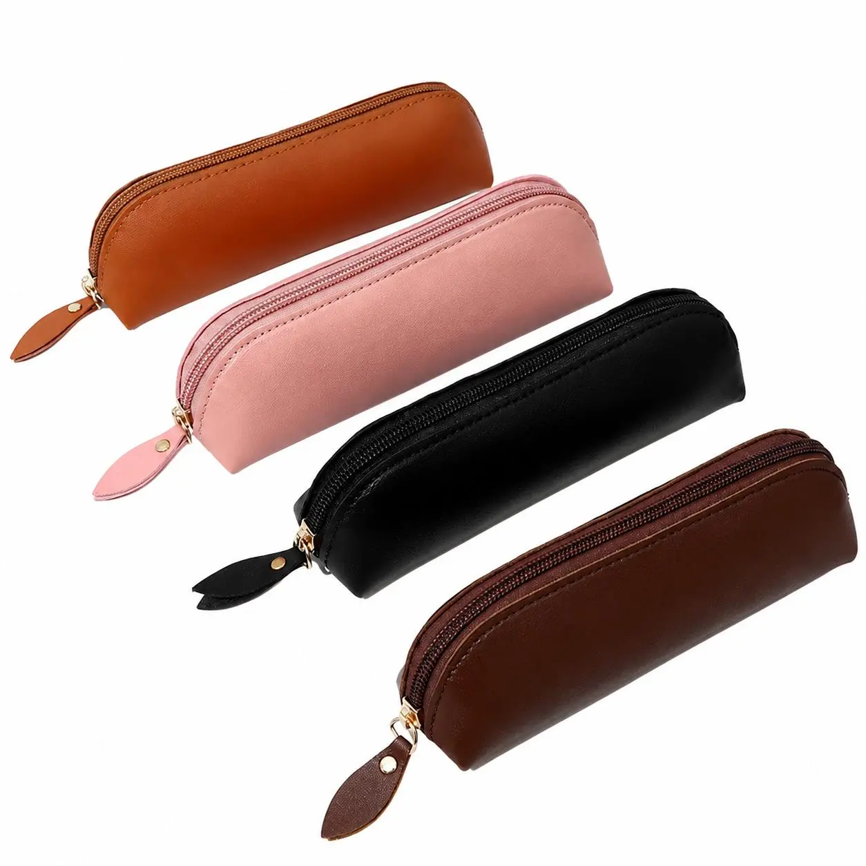 Premium PU Leather Pencil Case with Full-Color Customizable Logo Printing, Smooth Double-Slider Zipper Closure, Lightweight Durable Design for Students, Professionals and Artists – Ideal for Pens, Pencils, Erasers and Small Stationery Items