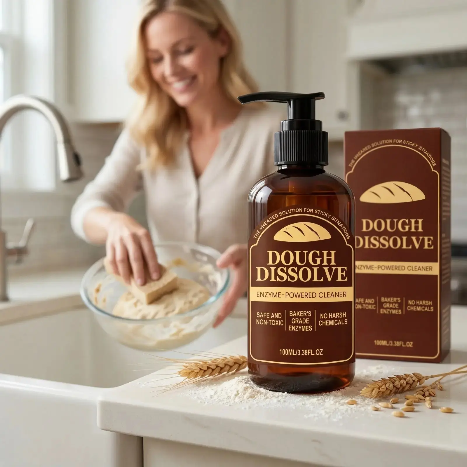 Dough Residue Cleaner, Gentle Food Processing Cleaner, Neutral Formula, Easy to Rinse, Non-irritating, Kitchen Essential, Hand Safe