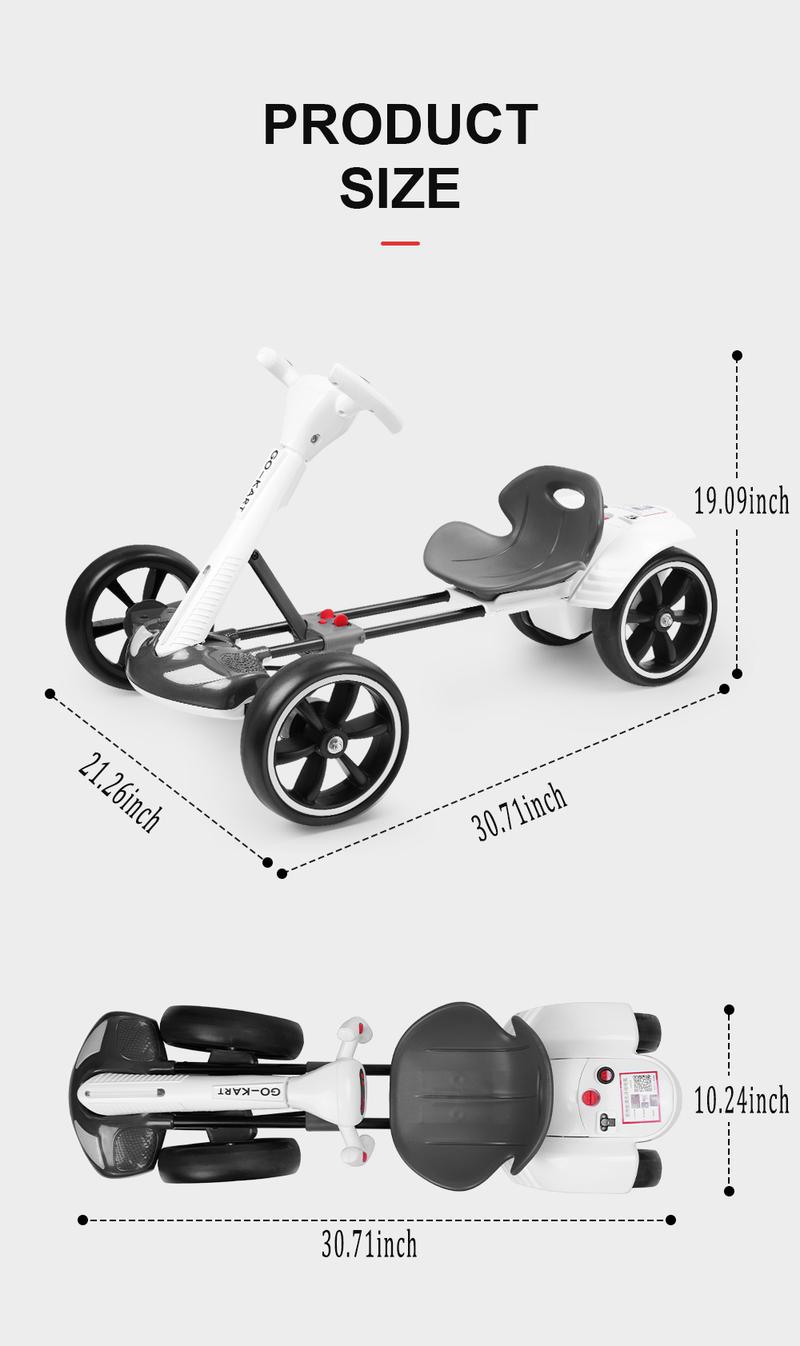Electric Go Kart for Dual Motor , Ride-On Toy with Remote Control for Boys & Girls Fun Outdoor/Indoor Play Toy