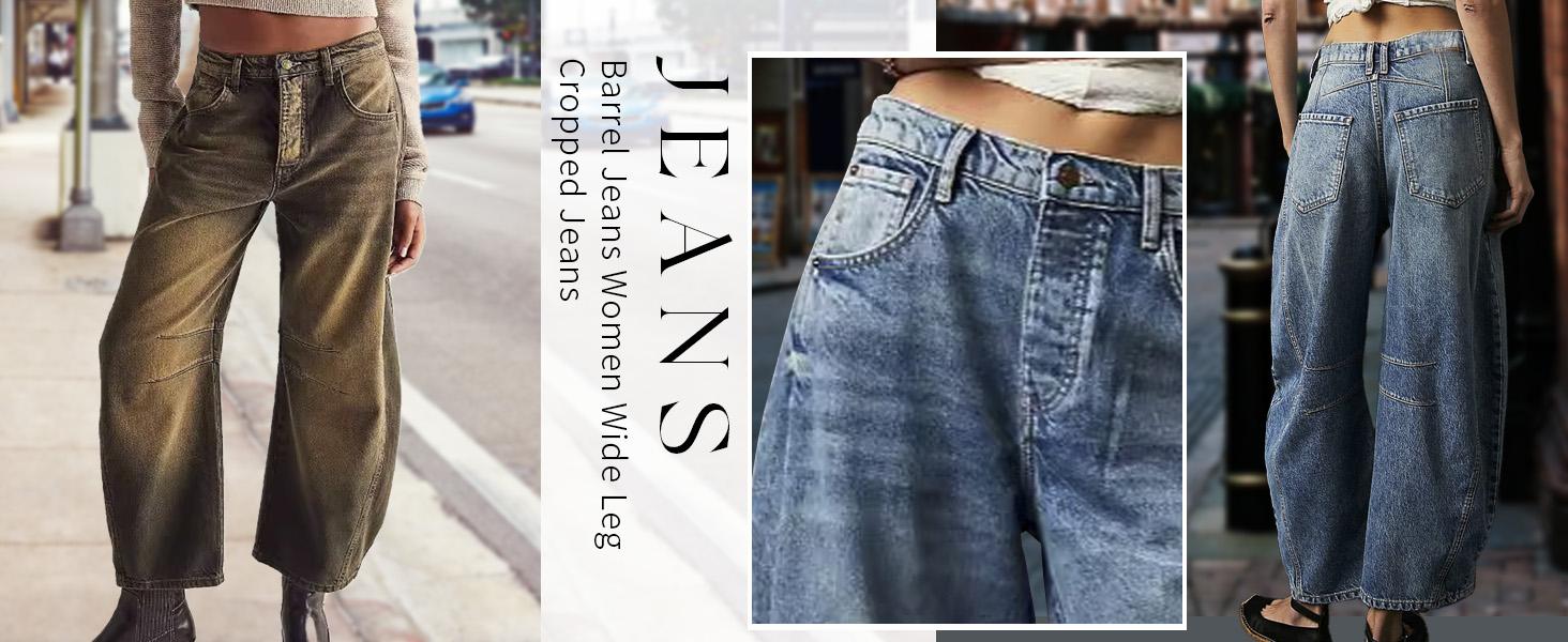 CHARTOU Women's Spring/Summer Wide Leg Loose Jeans Autumn Bucket Jeans Y2k Medium Waist Loose Jeans Pants Wideleg CHARTOU Women's Spring/Summer Wide Leg Loose Jeans Autumn Bucket Jeans Y2k Medium Waist Loose Jeans Pants Wideleg