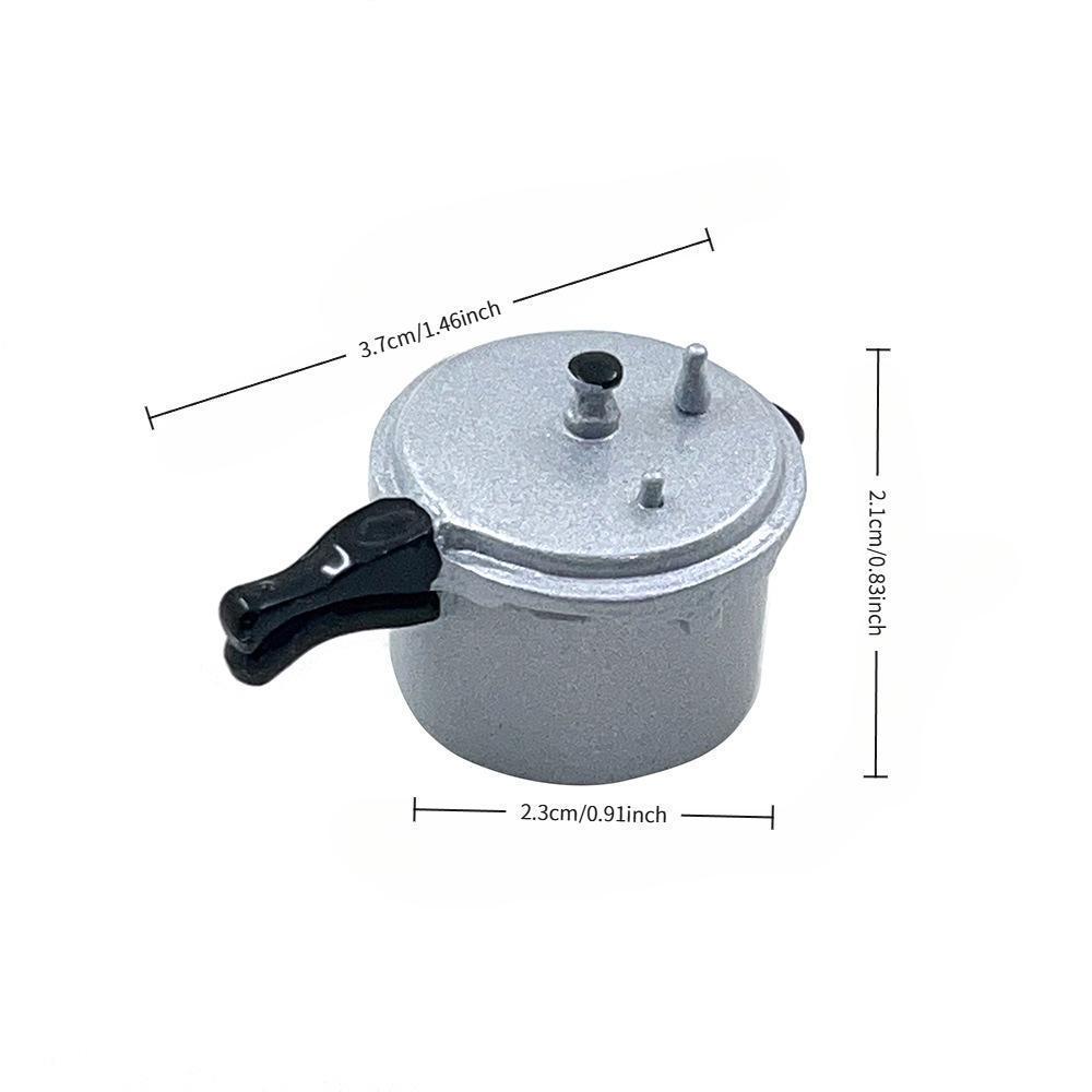1:12 Scale Dollhouse Miniature Pressure Cooker, High-Quality Simulation Kitchen Appliance, Durable Pretend Cooking Utensil, Micro Kitchen Charm for Dollhouse Decor & Collectible Display Prop