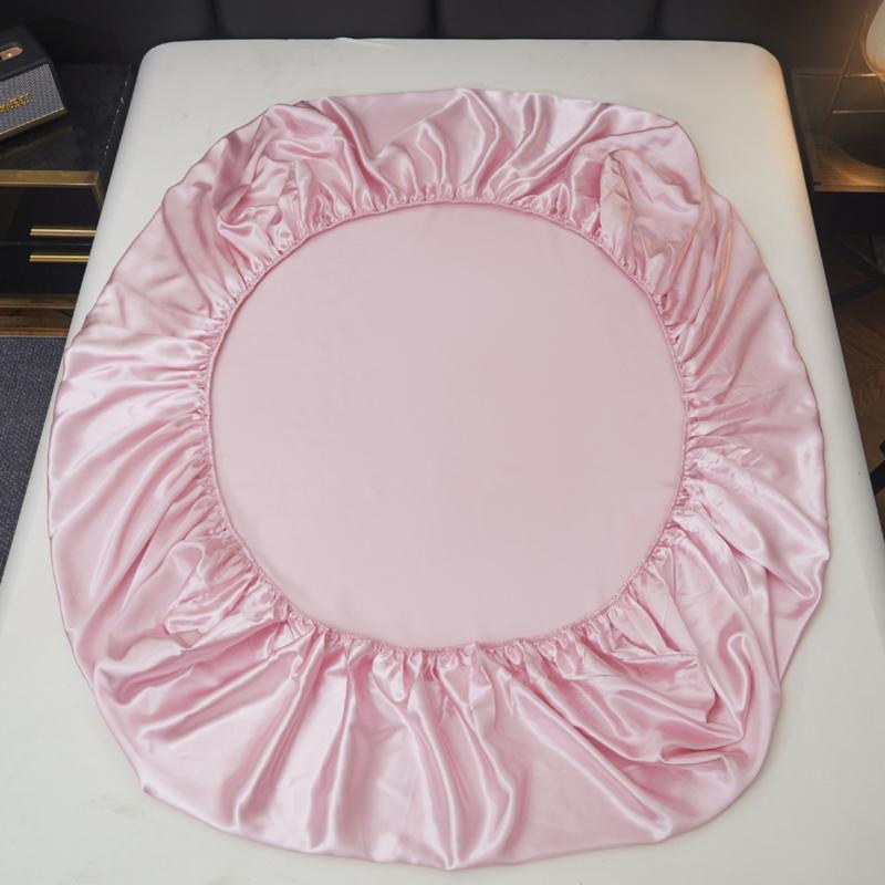 2/3pcs silky satin solid color fitted bed sheet set, dust-proof and dirt-resistant mattress cover, skin-friendly and breathable, cool and comfortable, silk-like bedding, Satin bed sheets, Cooling sheet set, suitable for bedroom/hotel, multiple sizes