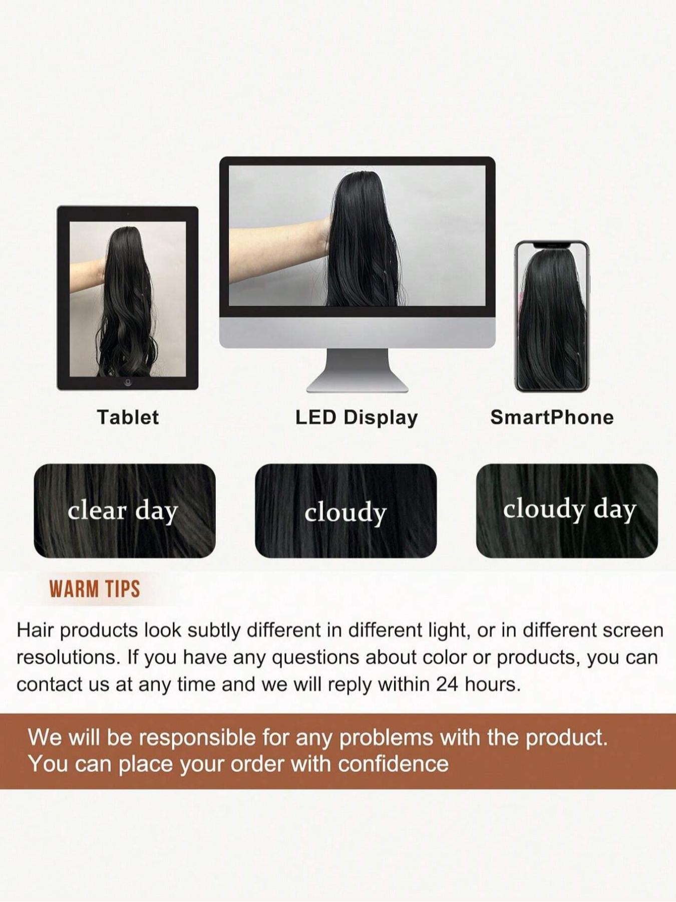 Clip-on hair extensions, long wavy curls, 4 pieces per pack, thickened hair extensions, synthetic highlighted extensions, chestnut gradient, double-layered fiber construction, natural color, 22 inches, Wavy Synthetic Hairpiece, Wavy Hairpieces Clip-on hair extensions, long wavy curls, 4 pieces per pack, thickened hair extensions, synthetic highlighted extensions, chestnut gradient, double-layered fiber construction, natural color, 22 inches, Wavy Synthetic Hairpiece, Wavy Hairpieces