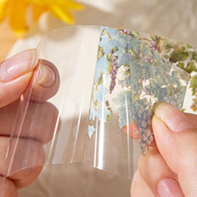 Mountain Vine Theme DIY Scrapbook Stickers Roll, Graphic Decal, Pet Tape Decorative Journal Album, Handmade Craft Supplies for Creative Projects