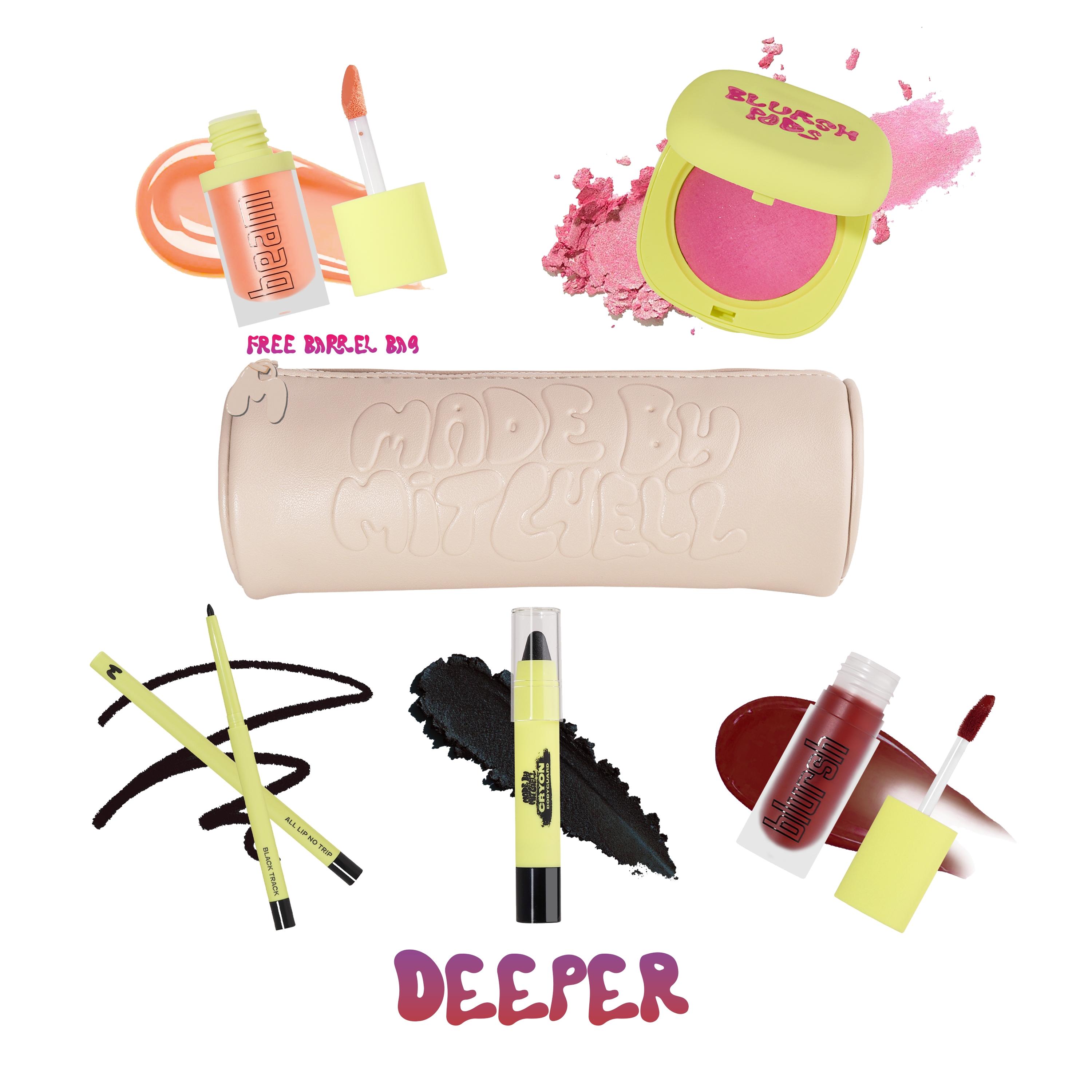 Made by Mitchell the Capsule 5-Piece Face Eye & Lip Kit Sets, Limited Edition Blush Liner & Glow Makeup Bundle, Essential Beauty Kit