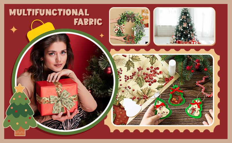 Christmas Fabric Crafts Handmade Patchwork Christmas Craft Supplies Sewing Printed Fabric Vintage  Quilting Squares for Beginner Craftsmen Christmas Gifts Christmascraft Ornaments Crafting DIY Craft Sewing Rag Garland Christmas Stocking