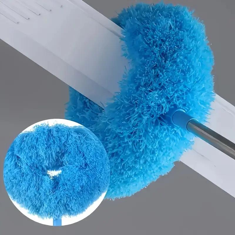 [Extendable Microfiber Duster] Extendable Microfiber Duster | Versatile & Washable & Reusable for High Ceilings, Fans, Furniture & Cars Blue Slanted Design
