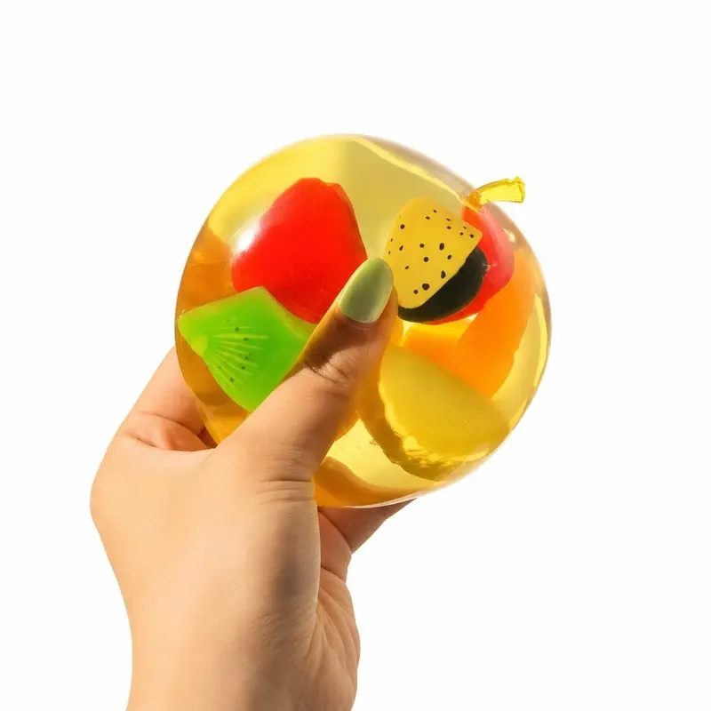 Realistic Fruit Apple Squishy Toy Non Sticky Slow Rising Soft Plastic Stress Relief Fidget Toy Perfect Birthday Holiday Gift For Kids Adults Fidget Sensory Squishies