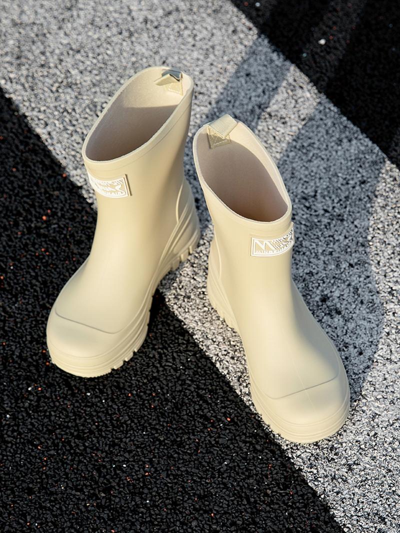 Women's Fashionable Solid Color Rain Boots, Casual Comfortable Waterproof Non-slip Rain Boots for Outdoor, Durable Rain Shoes for Women, Footwear