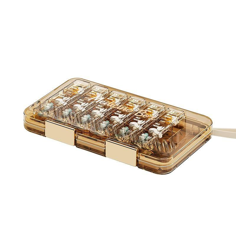 Portable Covered Medicine Box, Transparent Plastic, Easy to Carry and Separate, Clear Visibility, Ideal for Daily Use and Travel