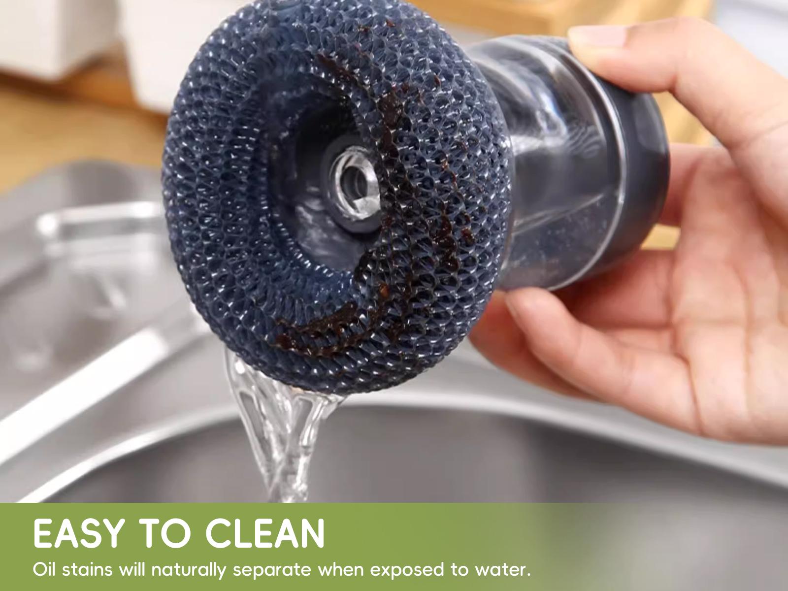 Automatic Liquid Filling Comfort Handle Soap Dispense Palm Brush for Kitchen Sink Pot Bowl Cleaning,tackle tough stain,kitchen stove Cleaning,grease removal,brush applicator,glove brush Squeegee