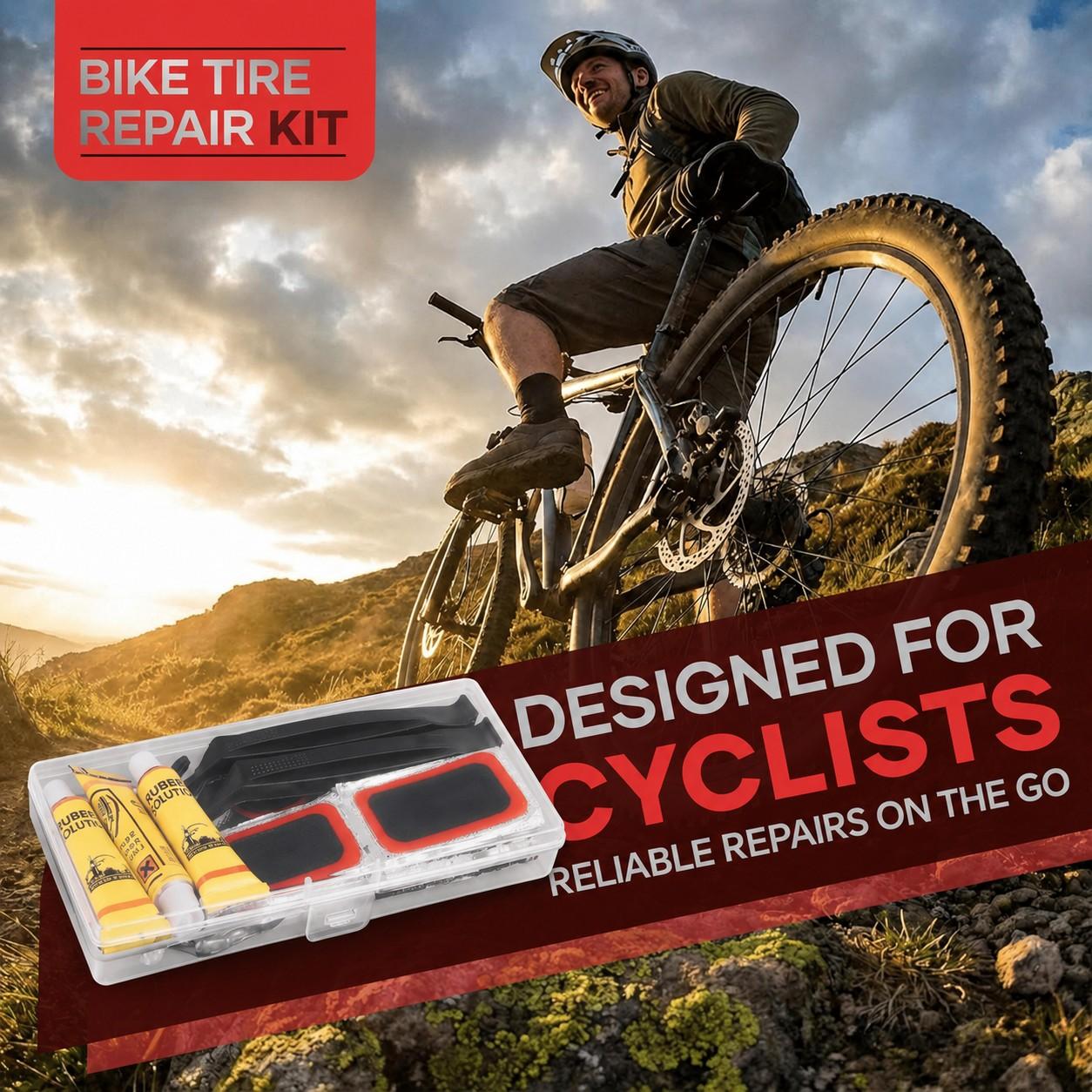 55-Piece Bike Tube Patch Repair Kit with Levers and Glue, Essential Tire Repair Set for Mountain and Road Bikes, Bicycle Maintenance Accessories, Bicycle Parts, Cycling Gear