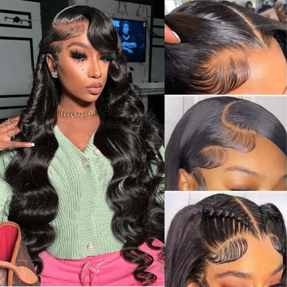 Highlight P4/27 Honey Blonde Body Wave Lace Front Wig 13x6 Brown Colored Human Hair Wigs with Baby Hair for Women 99J/Natural Black 180% Density