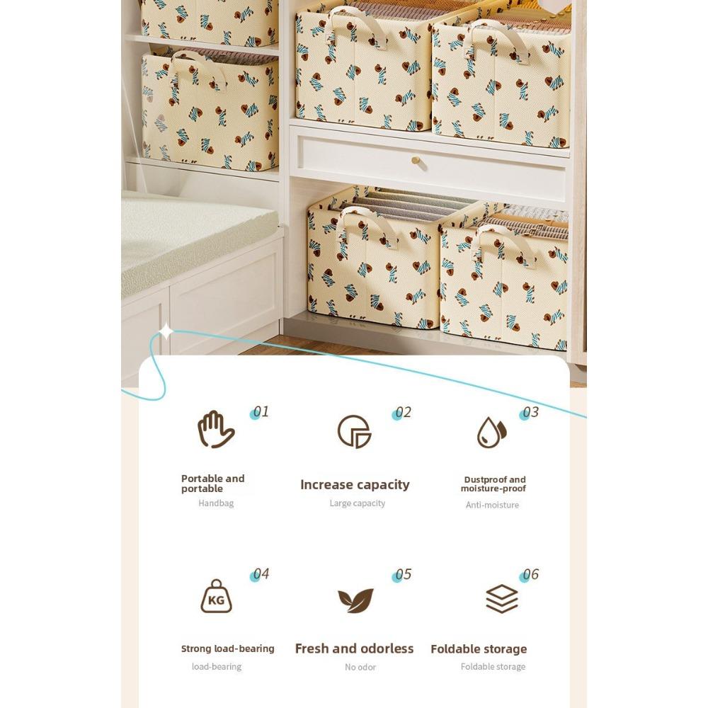 Clothes storage box, a household wardrobe drawer-style pants and clothing storage box without a lid, foldable with a steel frame, storage basket, organizer, clothes storage container