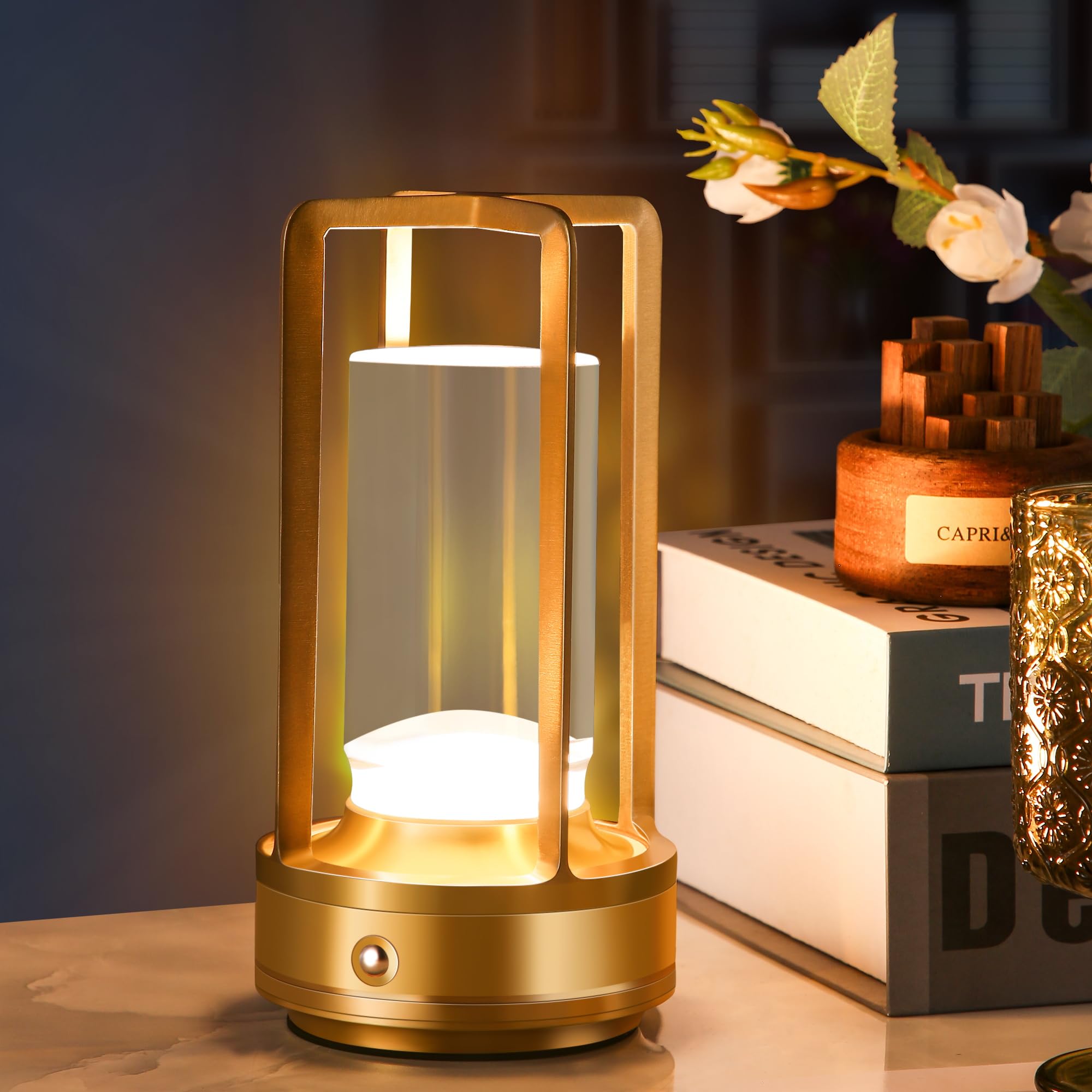 Portable Table Lamp Outdoor Indoor, Small Lantern Light, Decorative ...