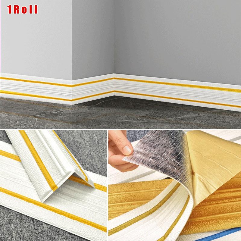 Flexible Thick Foam Peel & Stick Trim, Self Adhesive PVC Wall Border & Ceiling Molding, Removable Skirting Board Edge Strip for Window, Tile Splash Guard, Mirror Edge Home Decor