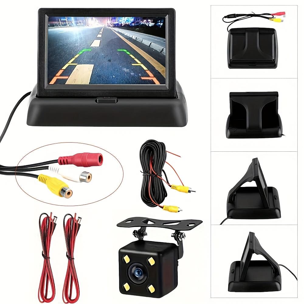 10.92cm Folding Monitor Ultra Clear HD Car Rearview Display 4LED Backup Camera Monitor Universal Kit with Wide Angle Viewing Reversing Parking SUV Pickup Camper Tractor,  Rearview System, Sleek Monitor, Portable Screen, Sturdy Mounting, Backup Camera