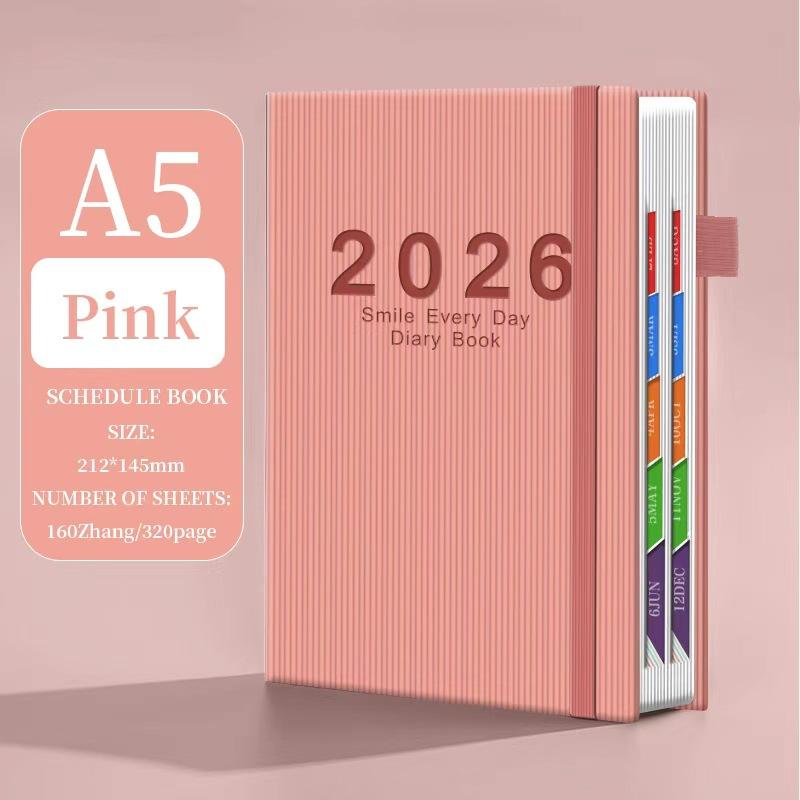 2026 New Schedule Book, Plan Book, Daily Planner, Productivity Planner, Weekly Planner, A5 Size, 5.7 Inches X 8.3 Inches, Efficiency Handbook, Belted Planner, Travel Notebook, Calendar