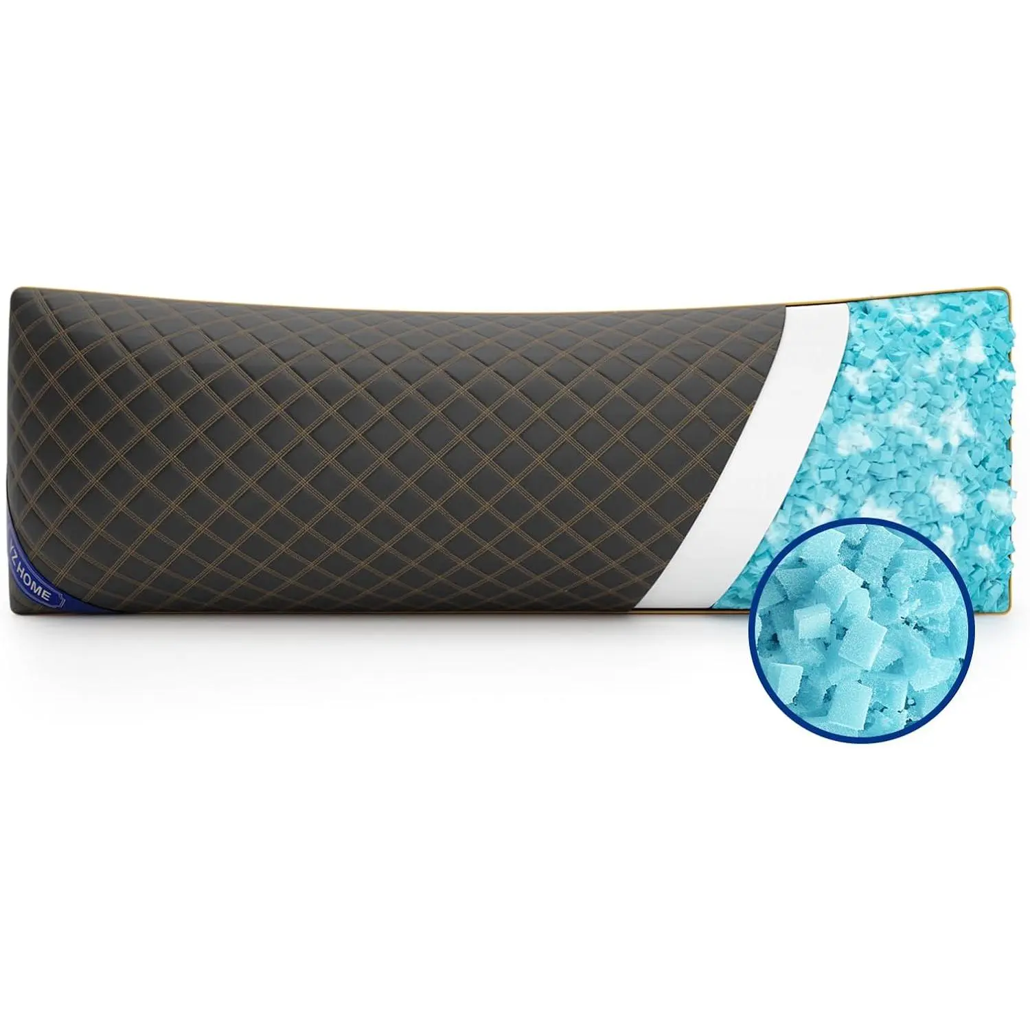 Long Body Pillow for Adults, Shredded Memory Foam Body Pillow for Side Sleepers, Adjustable Firmness Full Body Pillow for Sleeping, Pregnancy and Bed Support, 20 x 54 Inch