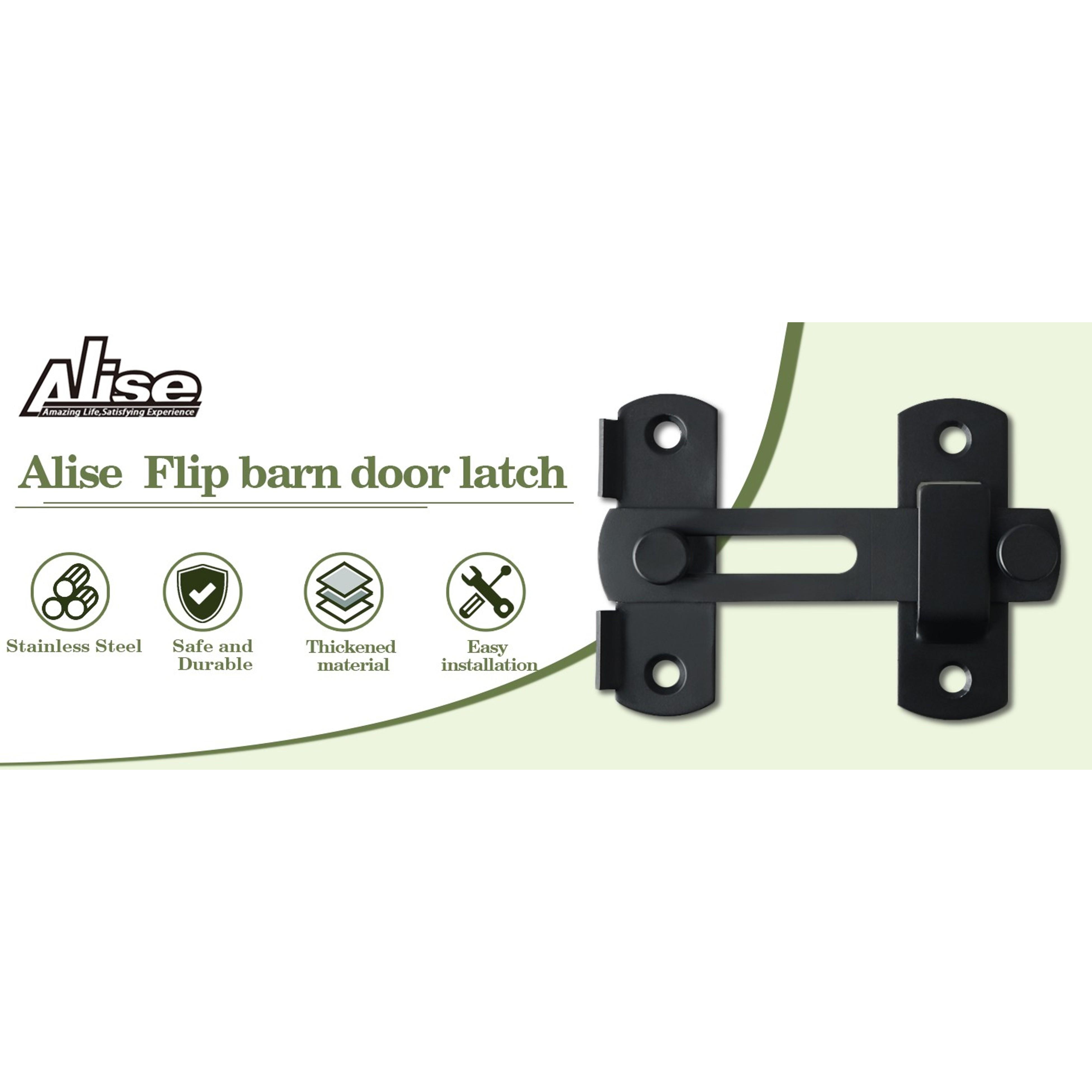4 Inch White Security Gate Latch for Barn Wood Door, Heavy Duty Stainless Steel Flip Latch Anti-Theft Hardware for Fence Sliding French DoorsGift