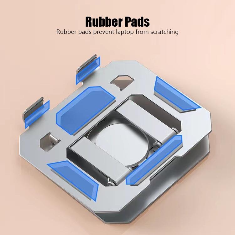 Adjustable Laptop Stand, Computer Stand with 360 Rotating Base, Ergonomic Laptop Riser Mount for Desk Foldable Protable Computer Desk.