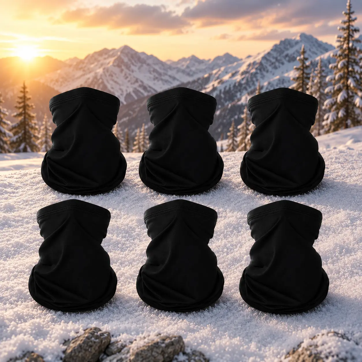 6 Pack Thermal Neck Gaiter Soft Stretch Face Cover Windproof Neck Warmer for Men Women Outdoor Activities Protection Mask balaclava