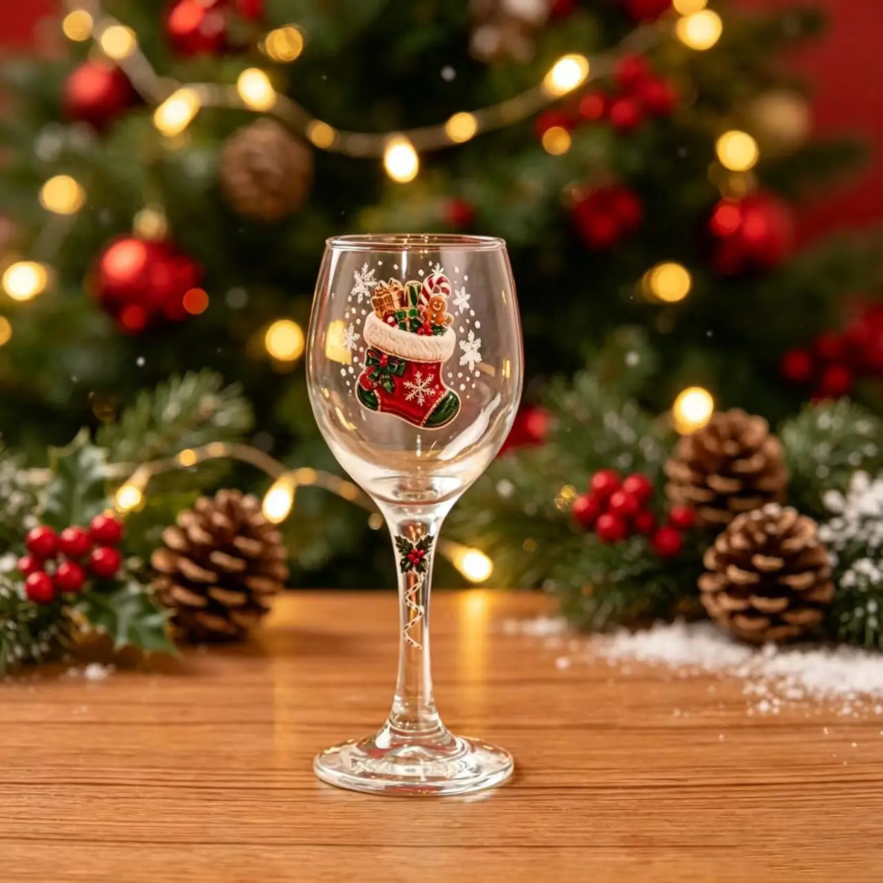 Creative Christmas Glass Art Tall Cup, Luxurious Holiday Glassware, Unique Winter Snowflake Design, Festive Table Decor, Elegant Gift Idea