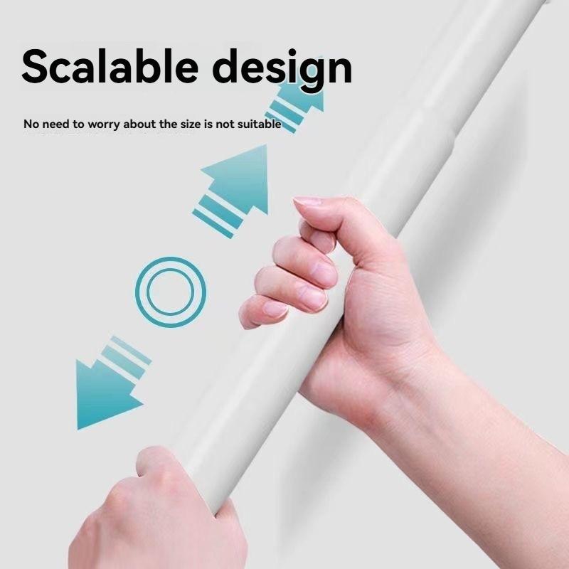 Adjustable No-Drill Extendable Pole, Adjustable Tension Rod, Multi-Purpose Support Rod for Clothesline, Closet, Bathroom Curtain, Easy Installation Home Accessory