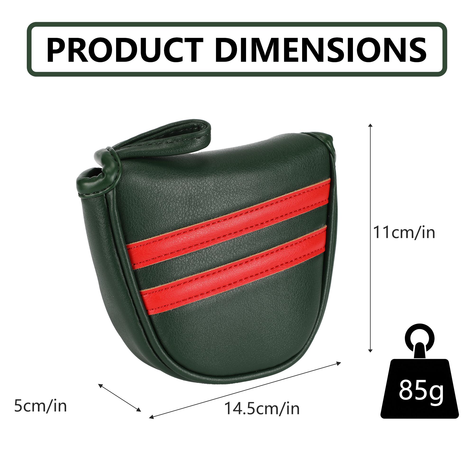 Golf Putter Cover,Magnetic Closure Design,Suitable for various mallet-style putters,Available in 5 colors,Durable golf club accessory.