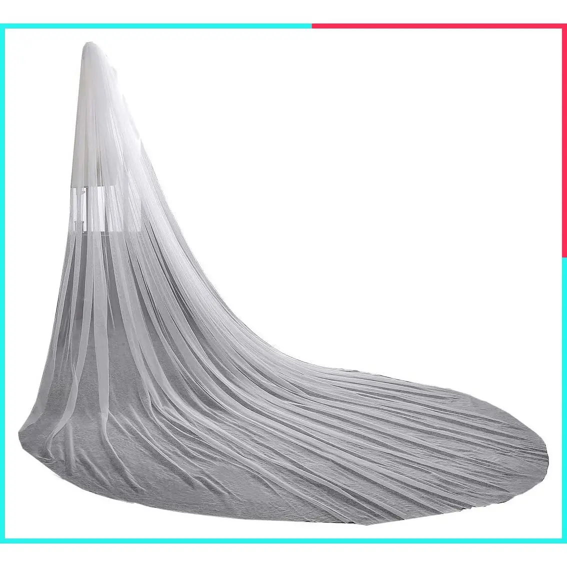 Women's 1 Tier Cathedral Simple Wedding Bridal Veil with Metal Comb HL05