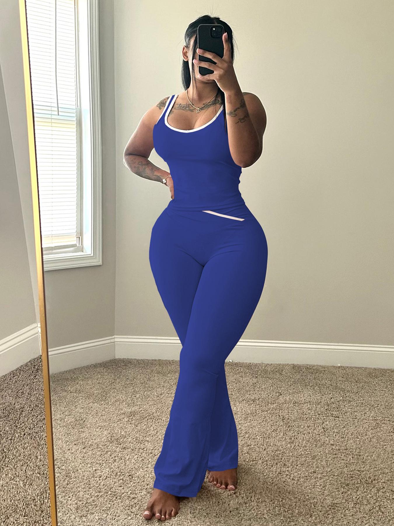 USBoutique Chic Colorblock Crmon Tank &. Dlarod PanteSet | Women's Sleeveless Gym YogaOutfit USBoutique Chic Colorblock Crmon Tank &. Dlarod PanteSet | Women's Sleeveless Gym YogaOutfit