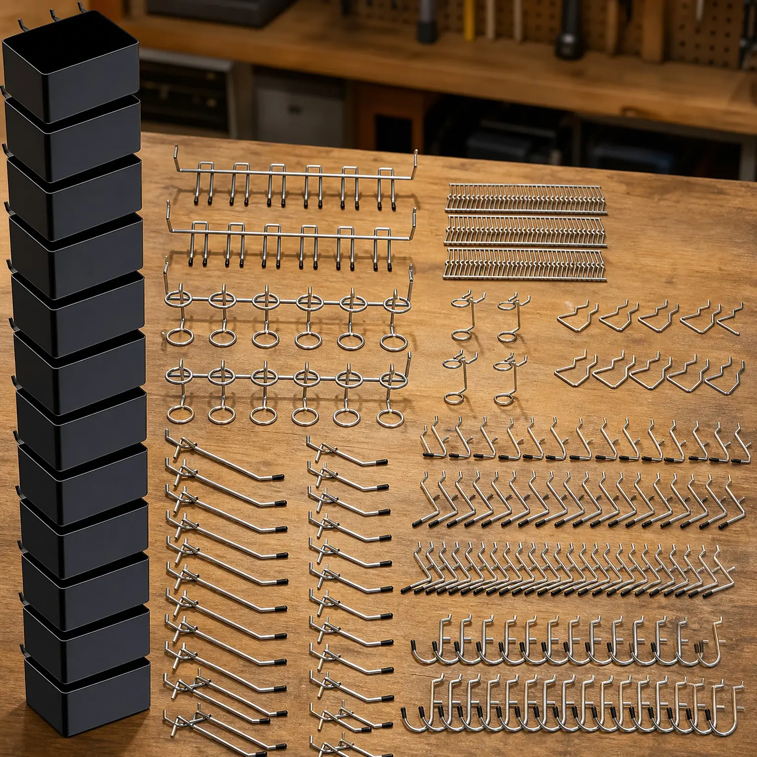 278PCS Pegboard Accessories Organizer Kit with Hooks & Bins | Pegboard Hooks Assortment for Organizing Tools, Fits 1/8 or 1/4 Inch Pegboard, Garage Storage & HangingGift