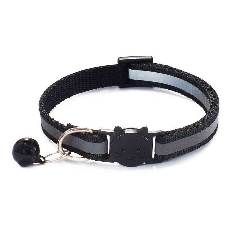 Cost-Effective Adjustable Snap-On Cat Collar With Bells Reflective Sturdy Nylon Collar For Kittens Cat Pet Supplies Cat Necklace