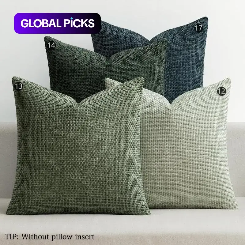 4 Pack Soft Chenille Sofa Cushion Covers, Bohemian Farmhouse Style Modern Home Decor, Living Room & Bedroom Decoration #GLOBAL PICKS